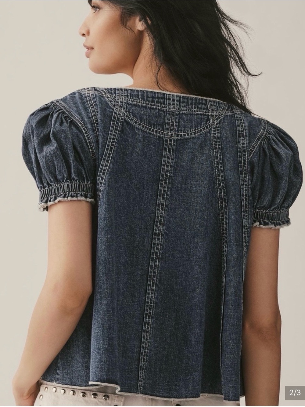 Anthropologie pilcro denim swing top - Picture 2 of 6